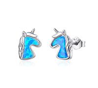 LMRJHAZ Boucles d'oreilles à Goujon Coeur Boucles d'oreilles Opal Blue pour Femmes 925 Bijoux