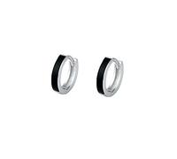 LMRJHAZ Boucles d'oreilles Boucles d'oreilles en Argent Sterling Boucles d'oreilles Cercle d'esprit Noir Femme Sexy Bijoux Faits à la Main Cadeau de Couple (Couleur: Blanc) (Noir b)