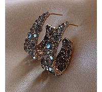 LMRJHAZ Boucles d'oreilles de chaîne de chaîne de cristal brillant femelle bijoux de mariage cadeaux d'anniversaire