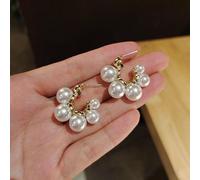 LMRJHAZ Boucles d'oreilles de fleur de perle en strass cadeaux d'anniversaire de mariage