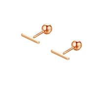 LMRJHAZ Boucles d'oreilles en Mini-Bar en Argent Sterling pour Femmes Filles 14 carats d'or plaqué Minimaliste minuscules Barres Courtes 20g HARCHEL 4 mm étalon Tragus Tragus Post vis Back