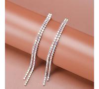 LMRJHAZ Boucles d'oreilles Longues pour Femmes en Bols en Cristal et Diamants d'imitation, étincelants, pour Les Mariages