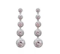 LMRJHAZ Boucles d'oreilles Longues pour Femmes en zircone cubique Bijoux de Pierre de Pierre de Pierre de Pierre de mariée
