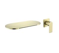 LMRJHAZ Boulangeur en Or Brosse Baucheur Cascade de Salle de Bain Robinet de Salle de Bain Robinet Chaud et Froid mélangeur de Toilette Robinet à poignée monoprophasin Robinet Mural vanité Mural