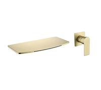 LMRJHAZ Boulangeur en Or Brosse Baucheur Cascade de Salle de Bain Robinet de Salle de Bain Robinet Chaud et Froid mélangeur de Toilette Robinet à poignée monoprophasin Robinet Mural vanité Mural