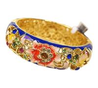 LMRJHAZ Bracelet, bracelet en émail, strass en émaide grand fleur openwork bracelets vintage bijou coloré bijoux haut de gamme fashion dames dames cadeau