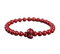 LMRJHAZ Bracelet de Pierre précieuse Naturelle, Cristal Natural High Niveaux de Cinnabar Lucky Zodiac Animaux Charme Balance Red Bracelet Rilomètre Amulet Amulette Attirer la prospérité de la Chance,