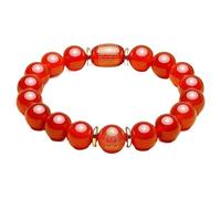 LMRJHAZ Bracelet de Pierre précieuse Naturelle, Lucky Huit Zodiac Patron Saints Charm Bracelet Red Agate Odsidian Amulet Attire la prospérité de la Chance, Agate Rat, 10 mm