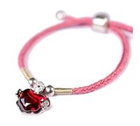 LMRJHAZ Bracelet de richesse Feng Shui pour la protection S925 Pure Silver Garnet Hulu Money Sac Bracelet Long Life Adjustable Ampather Good Luck Ward Off Evil, Long Life Lock