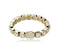 LMRJHAZ Bracelet de tennis Moisanite Baguette 18K en or 18K