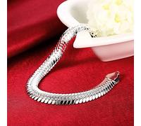 LMRJHAZ Bracelet d'os de serpent plat de 10 mm pour hommes femme bijoux accessoires de mariage cadeaux