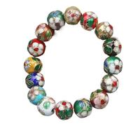 LMRJHAZ Bracelet en émail , vintage Bangles Cloisonne Filigree Stretch 12 mm Rounds Bracelets pour femmes