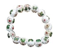 LMRJHAZ Bracelet en émail , vintage Bangles Cloisonne Filigree Stretch 12 mm Rounds Bracelets pour femmes