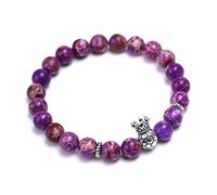LMRJHAZ Bracelet en pierre, bracelet en pierre naturelle, 8 mm Bracereur de football en pierre en pierre de pierre naturelle 8 mm bracelets de football tibétain de football star bijoux commémoratifs,