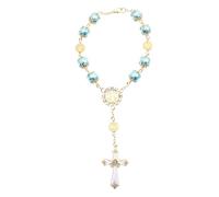 LMRJHAZ Bracelet en Verre Bracelet Gold Bracelets Bracelets Cerceux Collier Collier Bow Le Lettre de Portefeuille Perles Communon Rosaire Perles de Poignet Alloy