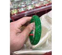 LMRJHAZ Bracelets en Jadeite scarned Bijoux pour Femmes Charme Jade Brangles (Couleur des gemmes: 60 mm)