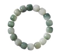 LMRJHAZ Bracelets en Perles, 12 * 11 mm 18 Grains Bodhi Perle Bodhi Root Bracelets Bracelets White Seed Beads Bracelets for Women Men Yoga Meditation Balancing (Gradient Blanc et Vert)