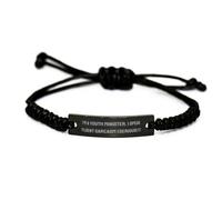LMRJHAZ Cadeaux de ministre de la Jeunesse Amusants, Je suis ministre de la Jeunesse. Je Parle, Un Bracelet de Corde Noir de Graduation drôle pour Les collègues de collègues, Cadeaux pour Les