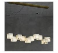 LMRJHAZ Chandelier carré en marbre Moderne, créatif adapté à la Chambre de décoration, Salon, hôtel, réglable, Personnalisable (10 têtes)