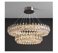 LMRJHAZ Chandelier en Cristal Moderne ， Convient pour Le Salon, la Salle à Manger, la Chambre, la Hauteur réglable, Peut être personnalisée (modifiable, CD50cm)