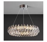 LMRJHAZ Chandelier en Cristal Moderne ， Convient pour Le Salon, la Salle à Manger, la Chambre, la Hauteur réglable, Peut être personnalisée (modifiable, CD50cm)