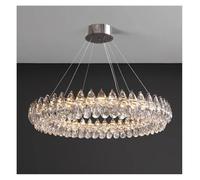 LMRJHAZ Chandelier en Cristal Moderne ， Convient pour Le Salon, la Salle à Manger, la Chambre, la Hauteur réglable, Peut être personnalisée (modifiable, CD50cm)