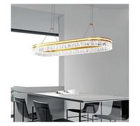 LMRJHAZ Chandelier Moderne Minimaliste à Bande Longue du Restaurant Pendant la Lampe de la Lampe de Salle à Manger Cafe Table LED Éclairage intérieur Transparent (Or, malinable avec télécommande)