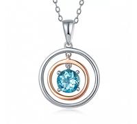 LMRJHAZ Chandelier Stone Natural Natural Blue Topaz Solid Round Pendant Collier Fine Gemstone Bijoux pour la lumière Cadeau