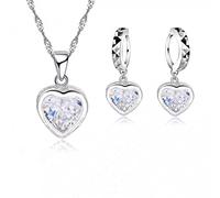 LMRJHAZ coeur bijoux de zircon cubique brillant