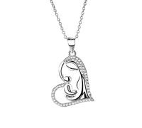 LMRJHAZ Collier 14K, collier Diamond Mère tenant un enfant à cœur rolo collier pour femmes