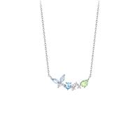 LMRJHAZ Collier 925 Collier en argent Butterfly Flower Pendant Collier Sweet and Elegant haut de gamme Accessoires de chaîne de clavicule haut de gamme