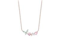 LMRJHAZ Collier 925 Collier en argent Butterfly Flower Pendant Collier Sweet and Elegant haut de gamme Accessoires de chaîne de clavicule haut de gamme