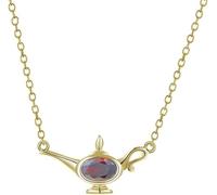LMRJHAZ Collier chaîne en argent sterling, pierre de naissance personnalisée Infinity Crystal Teapot Pendant Dainty Choker Chaigift Bijoux pour ses filles