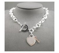 LMRJHAZ Collier Collier Brand Heart Key Chain Chain Collier Luxury Fashion Bijoux Bijoux Colliers Femelles pour femmes