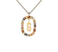 LMRJHAZ Collier de pendentif arc-en-ciel Collier AZ avec chaîne Micro Pave Square Glasps Bijoux Lock Carabiner pour la fabrication