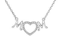 LMRJHAZ Collier en argent sterling réel 925, collier de coeur de la fête des mères