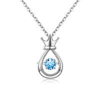 LMRJHAZ Collier en cristal de guérison en quartz S925 Couronne en argent sterling avec combiné dans un collier pendentif en zircone carré