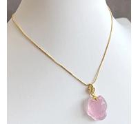 LMRJHAZ Collier Feng Shui Collier Rose Quartz Collier Pendre Natural Gemstone Collier Reiki Crystal Collier Love Amulet Bonne Chance Collier Talisman Vacanes Bijoux pour Les Femmes, Gold (Couleur: