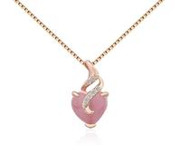 LMRJHAZ Collier pendentif en quartz en forme de coeur pour femmes Collier de bijoux de la Saint-Valentin fait en Chine