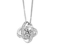 LMRJHAZ Collier pour femmes, S925 Collier de pendentif en argent sterling pour femmes micro diamant diamant à quatre feuilles pendentif Pendante Chaîne de clavicule simple