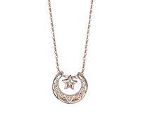 LMRJHAZ Collier Star et Moon Hollow Design Collier 925 Pendard Collier Tempérament Lumière Luxury Clicule Chaîne pour femmes Colliers pour femmes