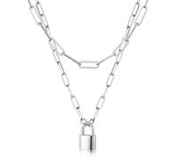 LMRJHAZ Colliers de pendentif de serrure à cloué or couché en couches