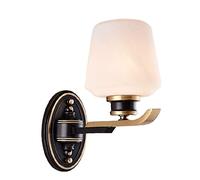 LMRJHAZ Cuivre intérieur Vintage + Lampes murales en Verre E27 Éclairage Mural 1-Light Amélioration de Chambre à Coucher Minimaliste Salle d'étude LICTURES Murs ÉTAINS Course