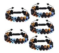 LMRJHAZ Devil Tiger for Unisexe Creative Yoga Réglable per perlé Evil Eye Chain de Bracelet Obsidien Bracelet Bracelets Decor Hand Jewelry Polyester