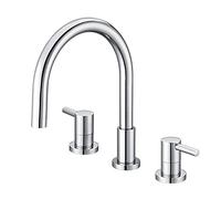 LMRJHAZ Eau - lavabo de salle de bain lavabo de cuisine robinets de cuisine robinets en laiton électroplate du bassin robinet pivotant à double poignée mélangeur de grue à eau froide chaude monture