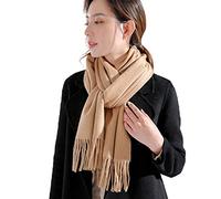 LMRJHAZ Écharpe en Cachemire écharpes d'hiver en Cachemire pour Femmes Glands Solides châles Pashmina