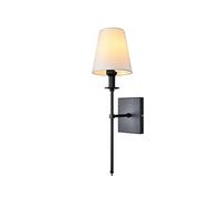LMRJHAZ Éclairage d'applications Mural avec Tissu Blanc Shade Rustic Lampe Murale Applique Vintage Farmhouse Vanity Lightture pour Chambre de Salle de Bain Couloir de Salon