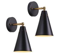 LMRJHAZ Éclairage de Lampe Murale Noire, Lampe à Lampe Rustique Noire Ferme Swing Bil Lumières murales pour Chambre à Coucher 1 Pack / 2 Pack