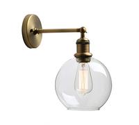 LMRJHAZ Éclairage des raccords de lumières murales sur Les Applications brossées industrielles, Lampe Murale Vintage avec Une Teinte en Verre Transparent de 7,9 ”pour Le Restaurant de Corridor de