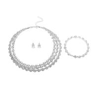 LMRJHAZ Elegant Bridal Jewelry Set Righestone Collier Boucles d'oreilles Bracelet Mariage ACCESSOIRES DE BRIDAL SET POUR FEMMES POUR FEMMES